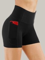 Plus Size Yoga Biker Shorts With Pockets High Waist, Tummy Control Gym Leggings - Image 3