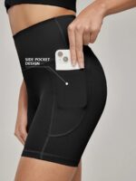 Plus Size Yoga Biker Shorts With Pockets High Waist, Tummy Control Gym Leggings - Image 4