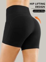 Plus Size Yoga Biker Shorts With Pockets High Waist, Tummy Control Gym Leggings - Image 5