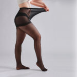 3 Pairs Plus Size Womens Sheer Tights 20D High Waist Control Top Pantyhose With Reinforced Toes - Image 4