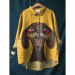Womens European And American-style Retro Digital-print Animal Shirt - Image 5