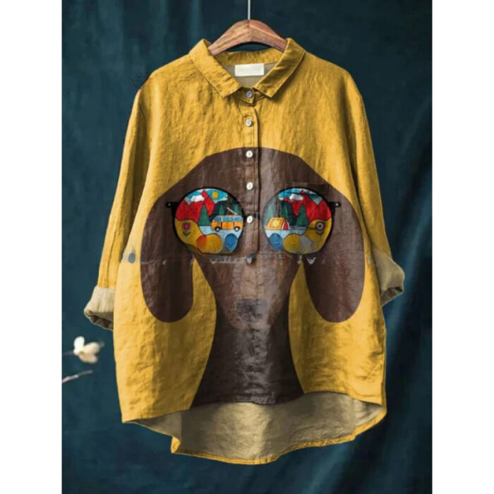 Womens European And American-style Retro Digital-print Animal Shirt - Image 5