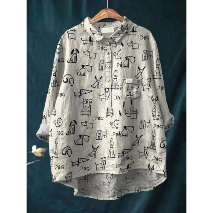 Womens European And American-style Retro Digital-print Animal Shirt - Image 10