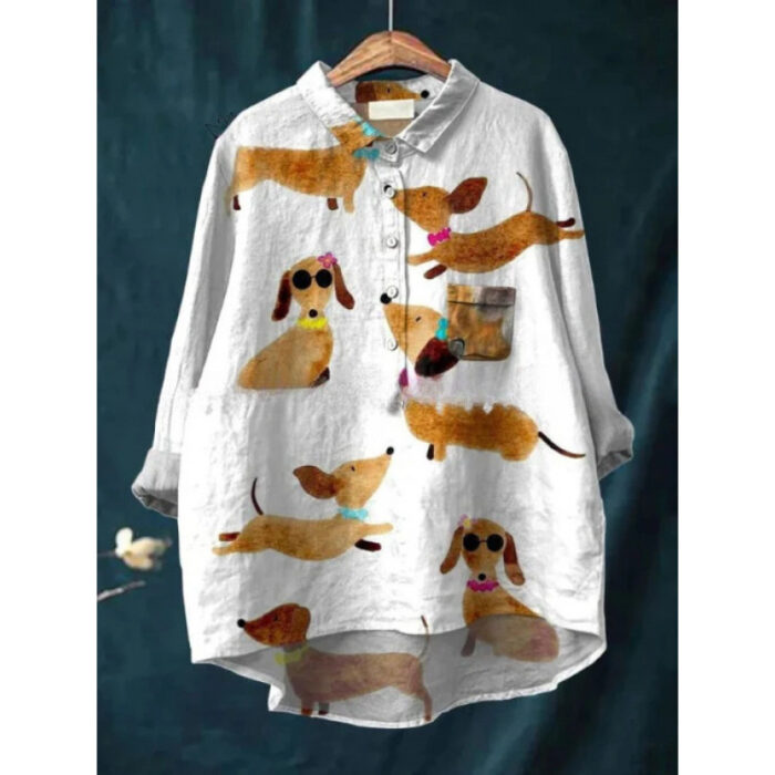 Womens European And American-style Retro Digital-print Animal Shirt - Image 2