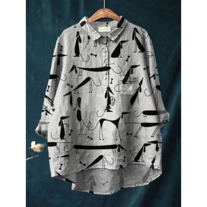Womens European And American-style Retro Digital-print Animal Shirt - Image 3