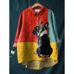 Womens European And American-style Retro Digital-print Animal Shirt - Image 4