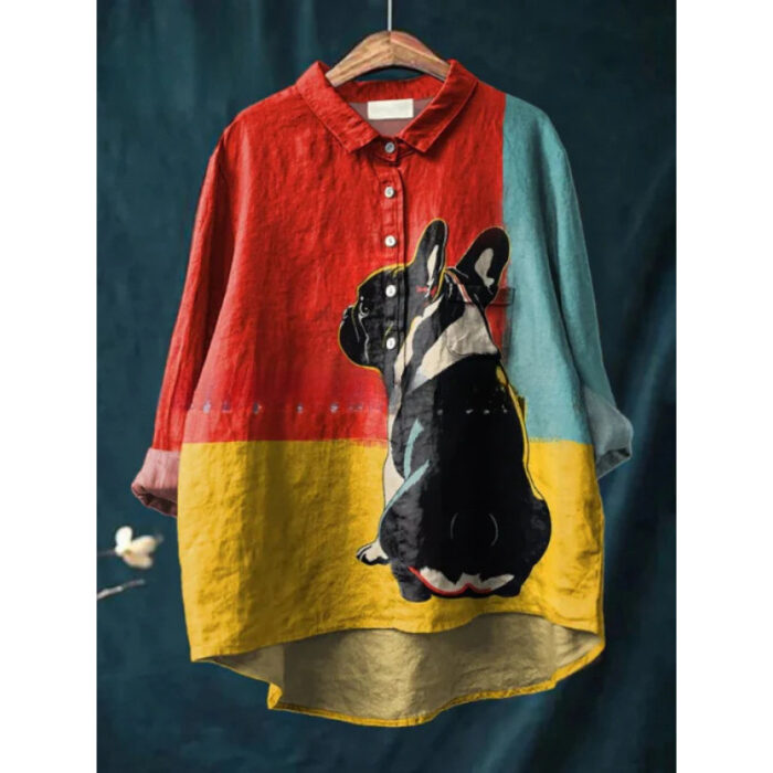Womens European And American-style Retro Digital-print Animal Shirt - Image 4
