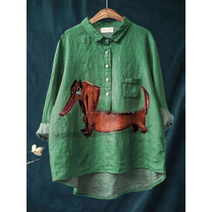 Womens European And American-style Retro Digital-print Animal Shirt - Image 6