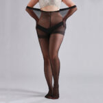 3 Pairs Plus Size Womens Sheer Tights 20D High Waist Control Top Pantyhose With Reinforced Toes - Image 3