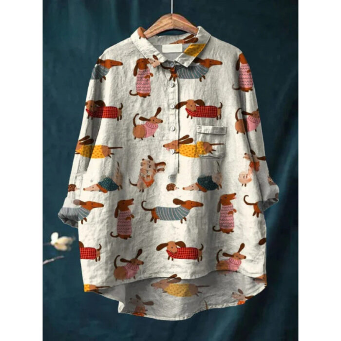 Womens European And American-style Retro Digital-print Animal Shirt - Image 8