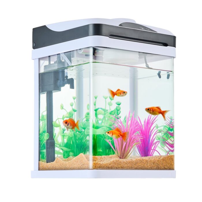 2 Gallon Fish Tank Aquarium LED Smart Square Clear Glass 7 Color Self Cleaning - Image 5