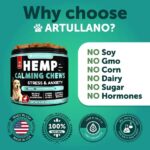 Hemp Calming Chews For Dogs Dog Anxiety Relief Treats With Hemp Oil Turmeric Valerian Ginger Health And Wellness Supplements For Dogs Hip And Joint Support 120 Treats - Image 3