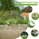 Large Chicken Coop Metal Chicken Run With Waterproof And Anti-UV Cover, Dome Shaped Walk-in Fence Cage Hen House For Outdoor And Yard Farm Use, 1 Tube Diameter, 9.84 X 13.12 X 6.56 - Image 5