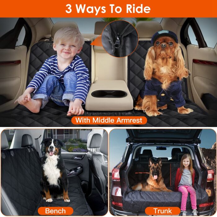 1Pc Dog Car Seat Cover Waterproof Scratchproof Pet Car Rear Protector Mat Pet Back Seat Cover With Dog Seat Belt For Car Truck SUV - Image 7