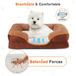 Memory Foam Pet Bed For Small Dogs & Cats With Washable Removable Cover Non-Slip Base Waterproof Liner - Image 9