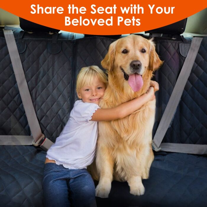 1Pc Dog Car Seat Cover Waterproof Scratchproof Pet Car Rear Protector Mat Pet Back Seat Cover With Dog Seat Belt For Car Truck SUV - Image 3