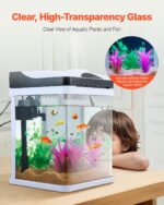 2 Gallon Fish Tank Aquarium LED Smart Square Clear Glass 7 Color Self Cleaning - Image 2