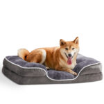 Memory Foam Pet Bed For Small Dogs & Cats With Washable Removable Cover Non-Slip Base Waterproof Liner - Image 2