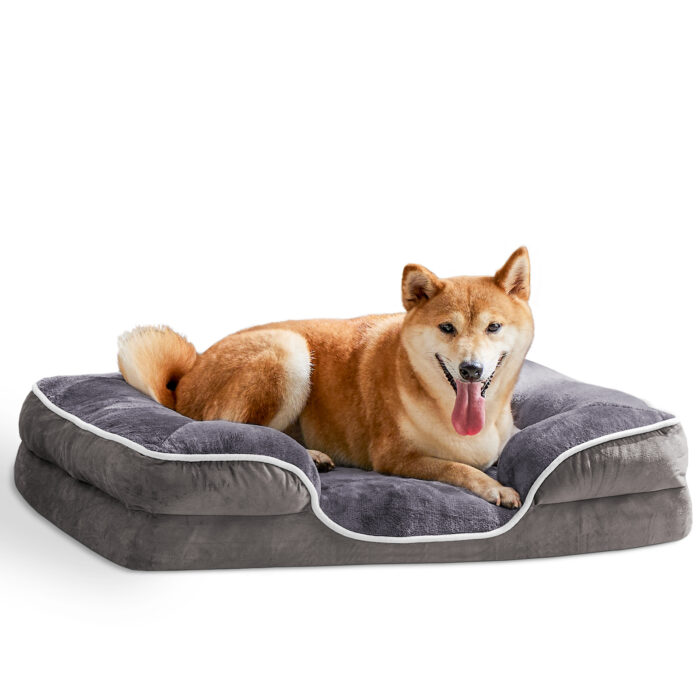 Memory Foam Pet Bed For Small Dogs & Cats With Washable Removable Cover Non-Slip Base Waterproof Liner - Image 2