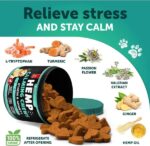 Hemp Calming Chews For Dogs Dog Anxiety Relief Treats With Hemp Oil Turmeric Valerian Ginger Health And Wellness Supplements For Dogs Hip And Joint Support 120 Treats - Image 6