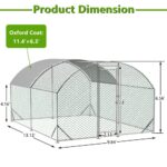 Large Chicken Coop Metal Chicken Run With Waterproof And Anti-UV Cover, Dome Shaped Walk-in Fence Cage Hen House For Outdoor And Yard Farm Use, 1 Tube Diameter, 9.84 X 13.12 X 6.56 - Image 9
