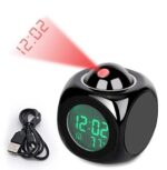 LED Projection Alarm Clock Digital LCD Display Voice Talking Weather Snooze USB - Image 2
